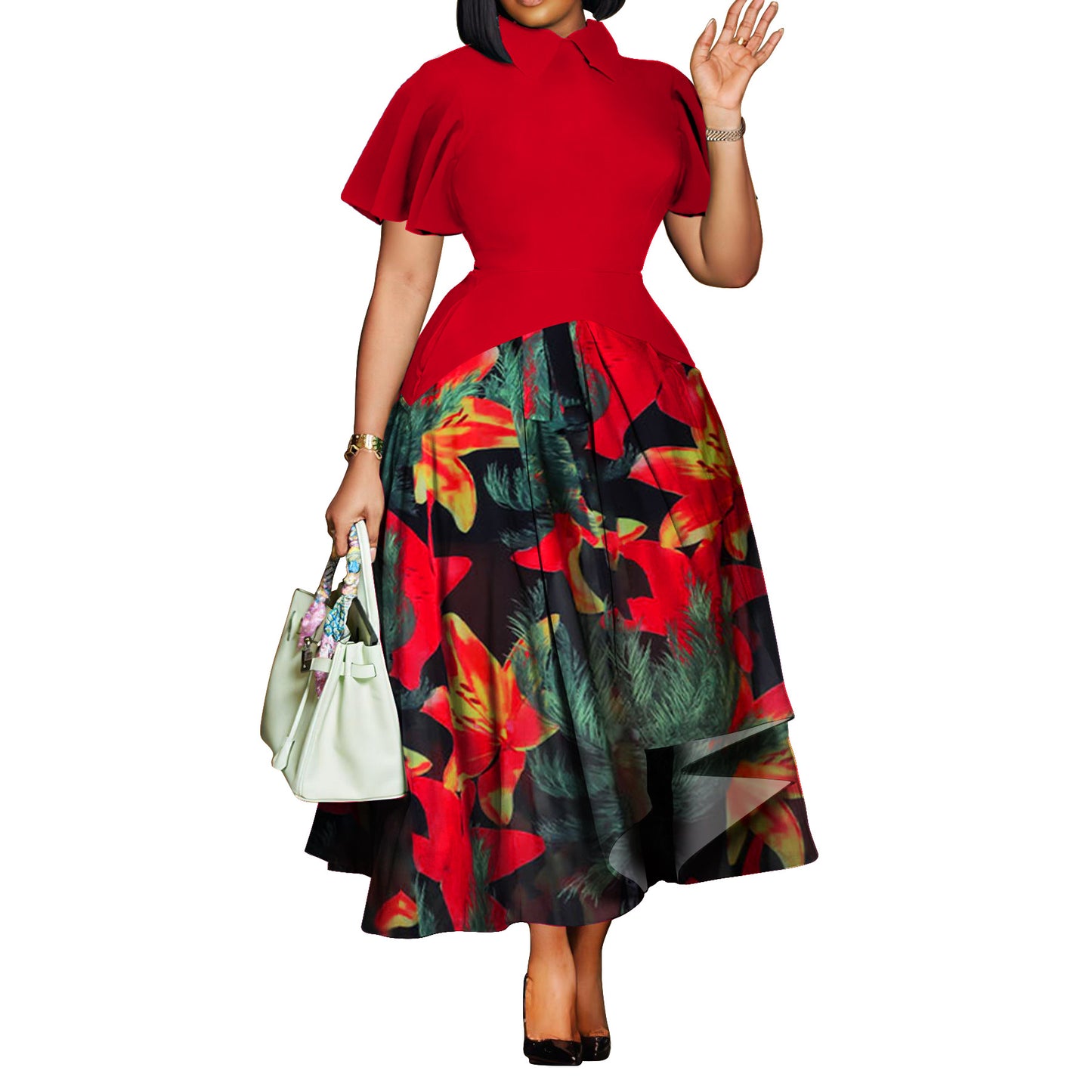 Summer Fashion Elegant African Plus Size Dress