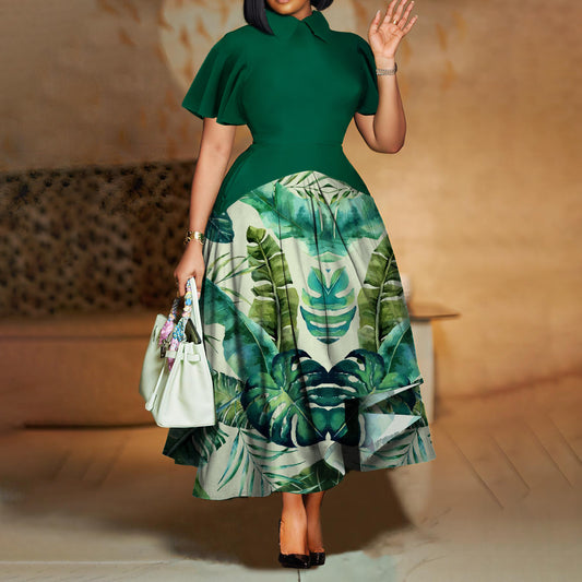 Summer Fashion Elegant African Plus Size Dress