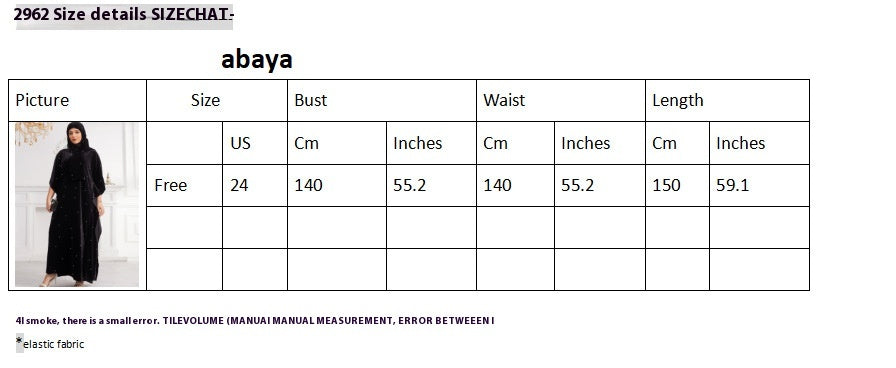 Middle East African Flannel Beaded Pearl Loose Robe With Headscarf